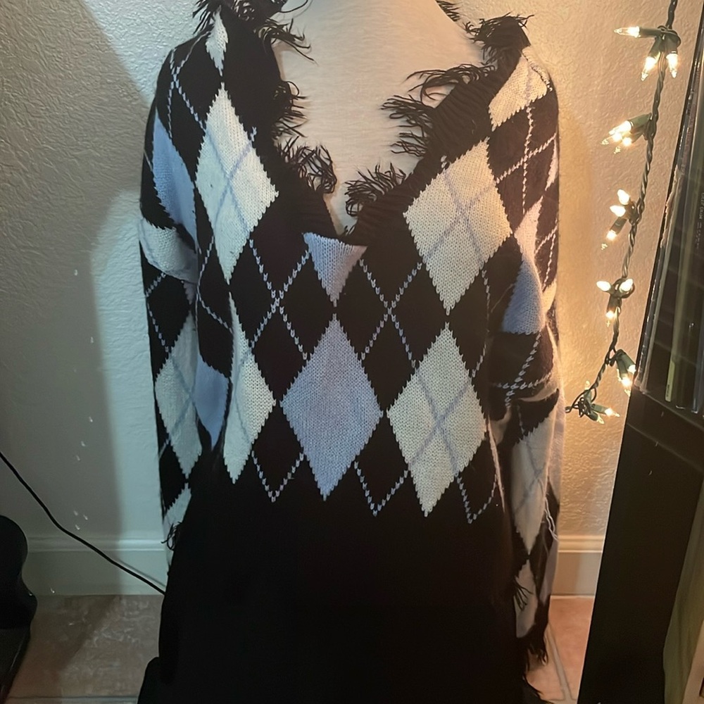 Low cut sweater
